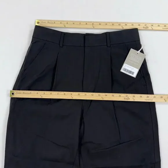 Everlane Women's The Tencel Way High Taper Pant Size 10 Black Ankle Pleated
